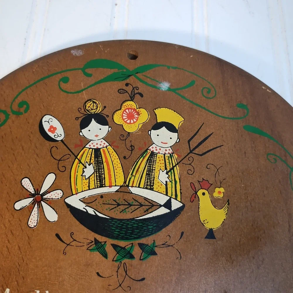 VTG Wood Enesco Japan Wall Plaque 